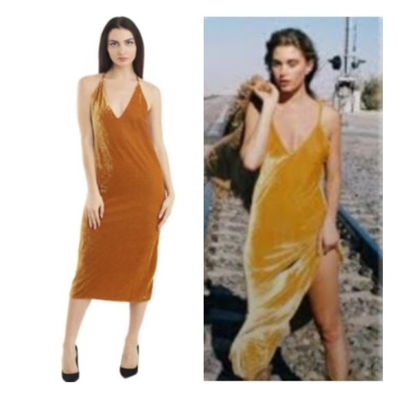 Velvet Gold Dress - Picture 1 of 12